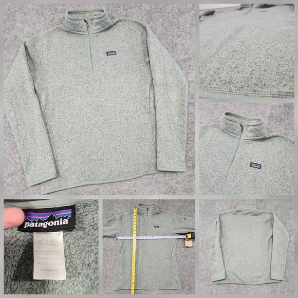 Patagonia Womens L Large Better Sweater 1/4 Zip Fleece Jacket Pullover Green - Picture 1 of 12